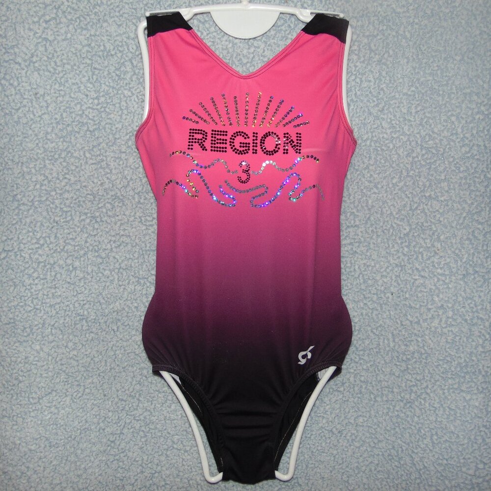 GK Region 3 Pink Violet Ombre Leotard NoTag